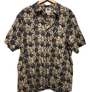 Avi by Kahala Hawaiian shirt top polo Fish pattern button down size XL